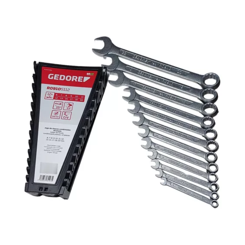 Jogo de Chave Combinada de 6 a 22 mm com 12 Peças Gedore Red ...